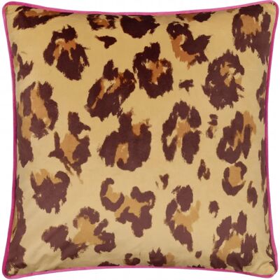 Furn True Leopard Cushion - Leopard print, Velvet, Pink reverse - Cushion Furn True Leopard Cushion - Leopard print, Velvet, Pink reverse - Cushion
