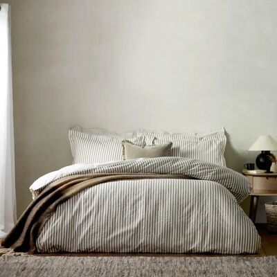Yard Hebden Melange Stripe Cotton Duvet Cover Bedding Set - Duvet Cover Set Yard Hebden Melange Stripe Cotton Duvet Cover Bedding Set - Duvet Cover Set