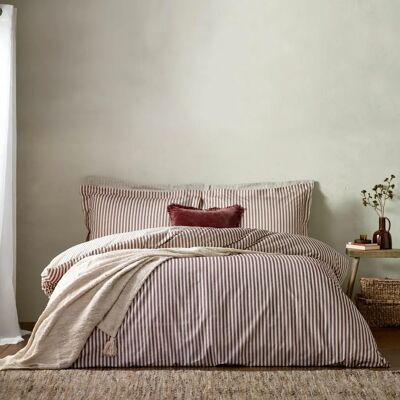 Yard Hebden - Melange Stripe - Beetroot - Duvet Cover Yard Hebden - Melange Stripe - Beetroot - Duvet Cover