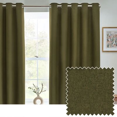 Furn. Dawn Textured Olive Blackout Curtains - Zasłony Furn. Dawn Textured Olive Blackout Curtains - Zasłony