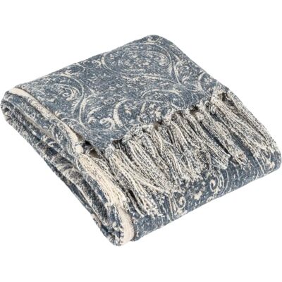 Durelle Bawełna 130x70cm Koc - Damask Niebieski - Koc Durelle Bawełna 130x70cm Koc - Damask Niebieski - Koc