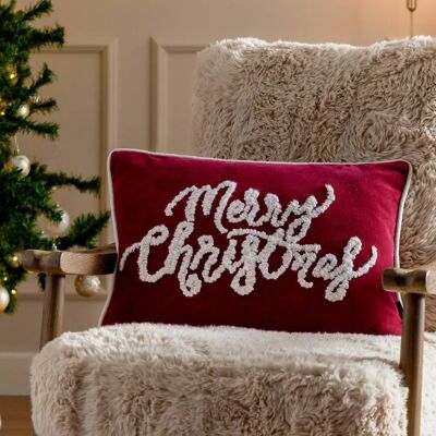 Paoletti Winter Merry Christmas Boucle Velvet - Cushion Paoletti Winter Merry Christmas Boucle Velvet - Cushion