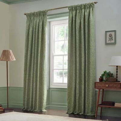 William Morris Morris & Co. Acorn Tonal Jacquard Ready Made Pencil Pleat Curtains - Curtains William Morris Morris & Co. Acorn Tonal Jacquard Ready Made Pencil Pleat Curtains - Curtains