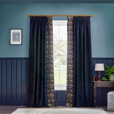 William Morris Morris & Co. Strawberry Thief Embroidered Velvet Ready Made Pencil Pleat Curtains - Curtains William Morris Morris & Co. Strawberry Thief Embroidered Velvet Ready Made Pencil Pleat Curtains - Curtains