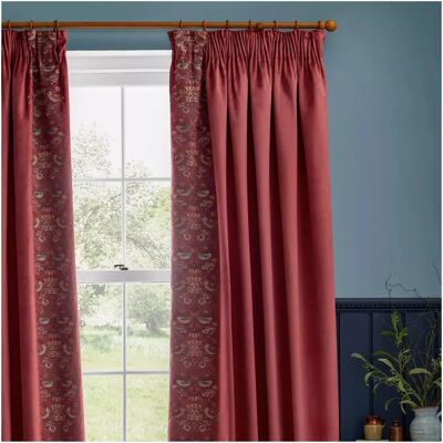 William Morris Strawberry Thief Embroidered Velvet Curtains - Curtains William Morris Strawberry Thief Embroidered Velvet Curtains - Curtains