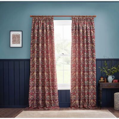 William Morris Morris & Co. Strawberry Thief Jacquard Floral Ready Made Curtains Berry - Curtains William Morris Morris & Co. Strawberry Thief Jacquard Floral Ready Made Curtains Berry - Curtains