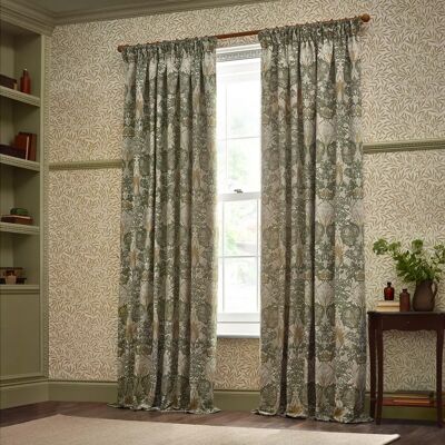 William Morris Morris & Co. Snakeshead Jacquard Chenille Ready Made Pencil Pleat Curtains - Curtains William Morris Morris & Co. Snakeshead Jacquard Chenille Ready Made Pencil Pleat Curtains - Curtains