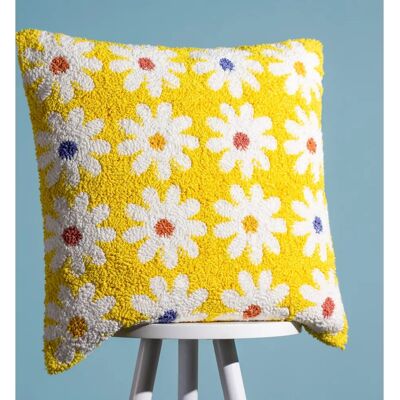 Heya Home Coussin en tricot Daisy - Jaune - 45x45cm - Coussin Heya Home Coussin en tricot Daisy - Jaune - 45x45cm - Coussin