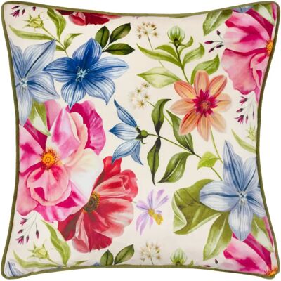 Wylder Nectar Garden Petunia Floral Piped Filled Cushion - Beige - 43 Cm x 43 Cm Wylder Nectar Garden Petunia Floral Piped Filled Cushion - Beige - 43 Cm x 43 Cm