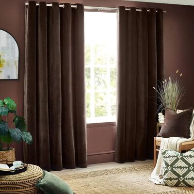 Chenille Velvet Heavy Eyelet Curtains - Curtains Chenille Velvet Heavy Eyelet Curtains - Curtains