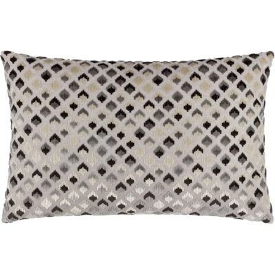 Paoletti Lexington Velvet Jacquard Filled Cushion - Dark Grey - 40 Cm x 60 Cm Paoletti Lexington Velvet Jacquard Filled Cushion - Dark Grey - 40 Cm x 60 Cm