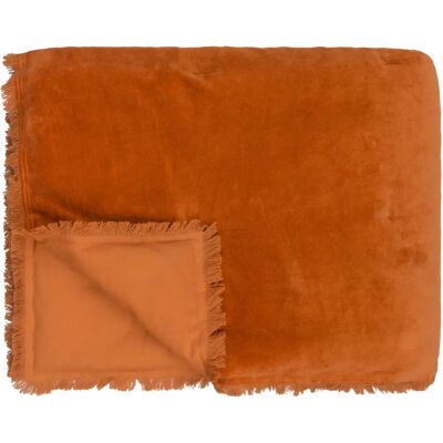 Jaye Cotton Velvet Bedspread - Rust - One Size - Bedspread Jaye Cotton Velvet Bedspread - Rust - One Size - Bedspread