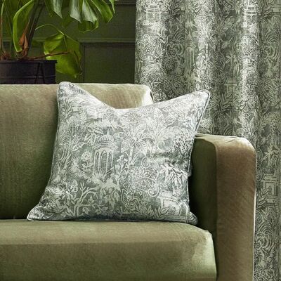 Wylder Tropics Bengal Chenille Cushion - Sage Green - 50cm x 50cm - Cushion Wylder Tropics Bengal Chenille Cushion - Sage Green - 50cm x 50cm - Cushion