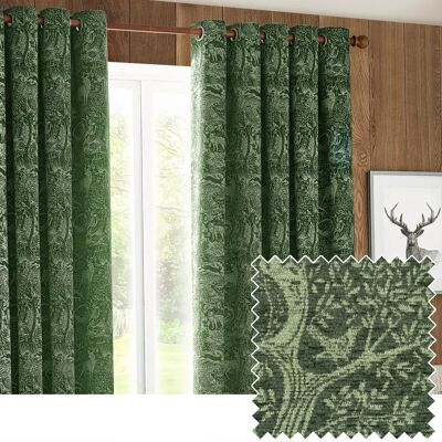 Winter Woods Chenille Ready Made Eyelet Curtains - Curtains Winter Woods Chenille Ready Made Eyelet Curtains - Curtains