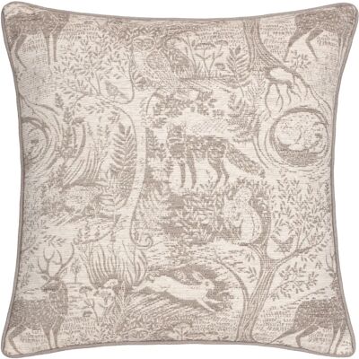 Furn. - Winter Woods Animal Chenille - Taupe - Cushion Cover Furn. - Winter Woods Animal Chenille - Taupe - Cushion Cover