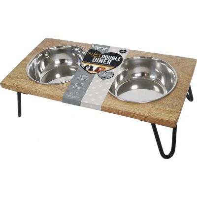Rosewood Mangeoire Double en Bois pour Chiens et Chats - 650ml - Publicité Rosewood Mangeoire Double en Bois pour Chiens et Chats - 650ml - Publicité