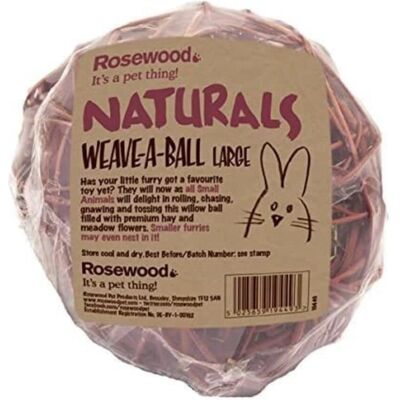 Rosewood Edible Gnaw Weave-A-Ball Large - Toy for Small Animals Rosewood Edible Gnaw Weave-A-Ball Large - Toy for Small Animals