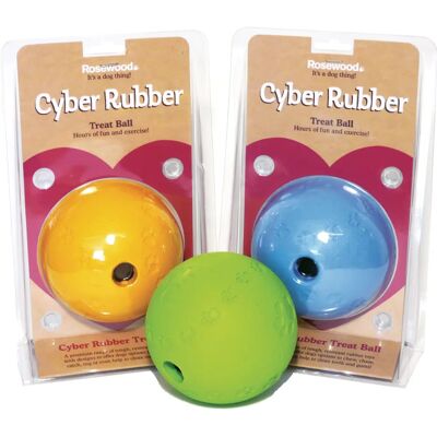 ROSEWOOD Cyber Balle en caoutchouc avec friandises pour chiens Grande - Jouet pour chiens ROSEWOOD Cyber Balle en caoutchouc avec friandises pour chiens Grande - Jouet pour chiens