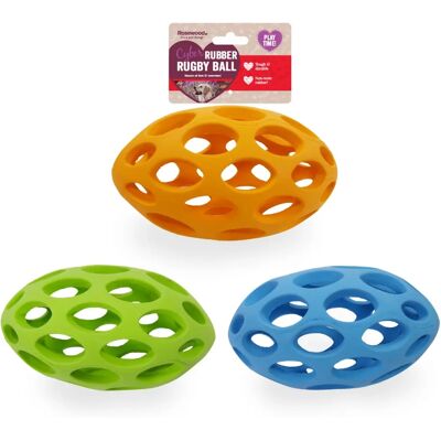 Cyber-Dog Rubber Lattice Ball Dog Toy - Rugby Ball Cyber-Dog Rubber Lattice Ball Dog Toy - Rugby Ball