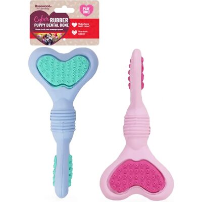 Rosewood Puppy Toy - Dental Bone, Assorted Colours Rosewood Puppy Toy - Dental Bone, Assorted Colours