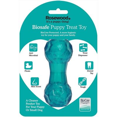 Rosewood Biosafe Distributeur de Friandises pour Chiots - Hantel Bleu Rosewood Biosafe Distributeur de Friandises pour Chiots - Hantel Bleu