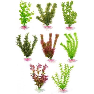 Supa Plastic Aquarium Plants - 15cm Set of 8 Supa Plastic Aquarium Plants - 15cm Set of 8