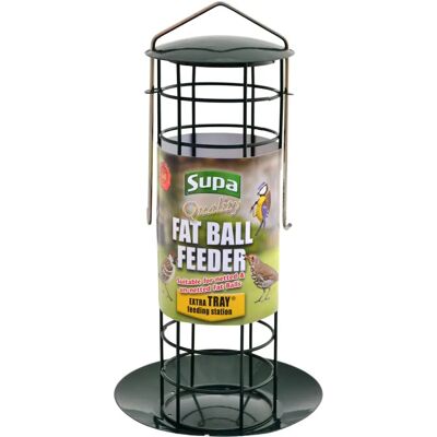 Supa Fettballenfütterer - 25cm mit Tablett - Vogelfutterstation Supa Fettballenfütterer - 25cm mit Tablett - Vogelfutterstation
