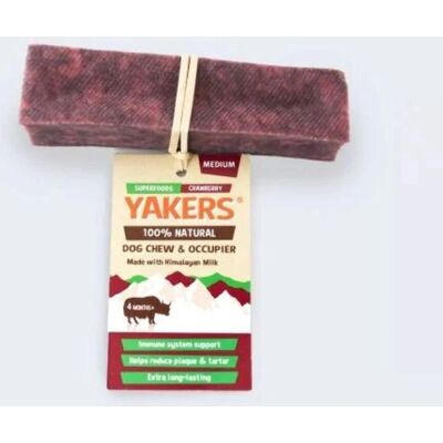 Yakers Dog Treat Chew Superfoods Cranberry - Medium Yakers Dog Treat Chew Superfoods Cranberry - Medium