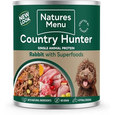 Natures Menu Country Hunter Rabbit Grain Free Dog Food - Full Flavoured 6x600g Natures Menu Country Hunter Rabbit Grain Free Dog Food - Full Flavoured 6x600g
