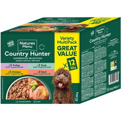 Natures Menu Country Hunter Superfood Utval för Hundar - 12 x 150g Natures Menu Country Hunter Superfood Utval för Hundar - 12 x 150g
