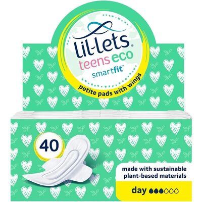 Lil-Lets Teens Eco Sanitary Pads Wrapped with Wings - Sanitary Pads Lil-Lets Teens Eco Sanitary Pads Wrapped with Wings - Sanitary Pads