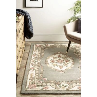 Origins Shensi Wool Rug - Floral, Grey, 75x150cm Origins Shensi Wool Rug - Floral, Grey, 75x150cm