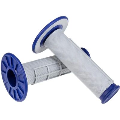 Manopole Renthal Serie Dual - Mezza Vaffla - Grigio/Azzurro - MX & Enduro Manopole Renthal Serie Dual - Mezza Vaffla - Grigio/Azzurro - MX & Enduro