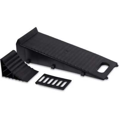 AutoStyle Car Ramp and Wheel Chock Set - Plastic, Noire - 1 Piece AutoStyle Car Ramp and Wheel Chock Set - Plastic, Noire - 1 Piece