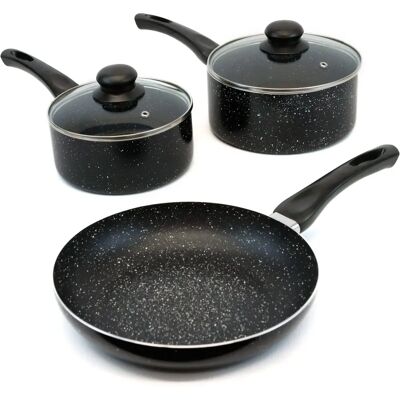 Leisurewize Black Non Stick Induction Pan Set - Kitchen Cookware Leisurewize Black Non Stick Induction Pan Set - Kitchen Cookware