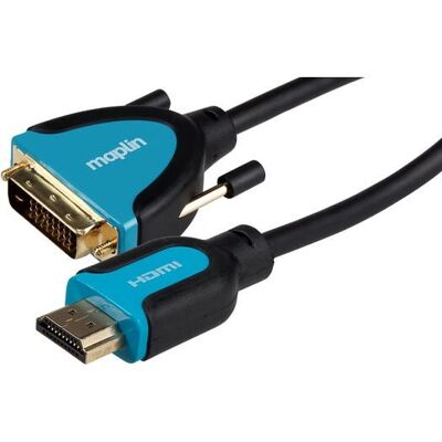 Maplin MAVHDV01-030 videokabeladapter - 3m - Svart Maplin MAVHDV01-030 videokabeladapter - 3m - Svart