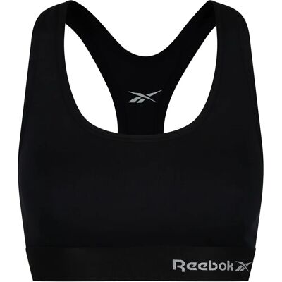 Reebok Kvinde Sort Crop Top - Trådløs, racer ryg, polyester-elastan Reebok Kvinde Sort Crop Top - Trådløs, racer ryg, polyester-elastan