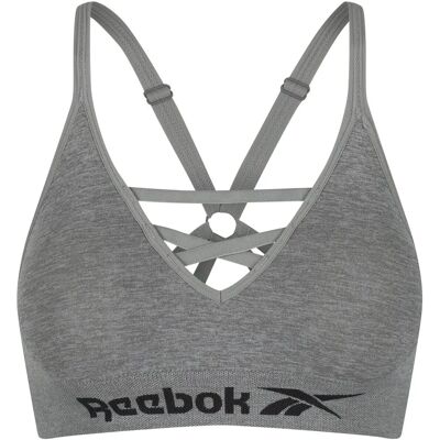 Reebok Maryna Grauer Sport-BH - Nahtloser Racer-Back - Größe 12 UK Reebok Maryna Grauer Sport-BH - Nahtloser Racer-Back - Größe 12 UK
