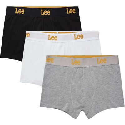 Lee 3-Pack Bawełniane Elastyczne Harkins Boxerki - Czarny/biały/szary Lee 3-Pack Bawełniane Elastyczne Harkins Boxerki - Czarny/biały/szary