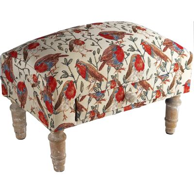 Unspecified Robin Bird Upholstered Footstool - Footstool Unspecified Robin Bird Upholstered Footstool - Footstool