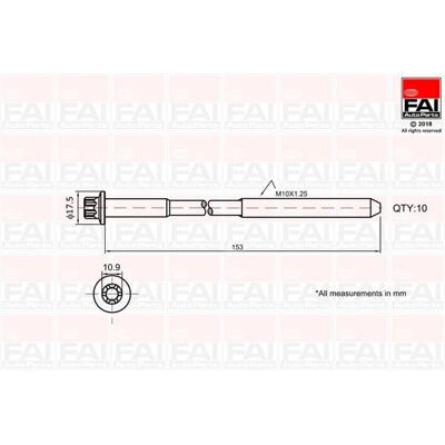FAI AUTOPARTS B701 Kopfbolzen-Set - Head Bolt Set FAI AUTOPARTS B701 Kopfbolzen-Set - Head Bolt Set