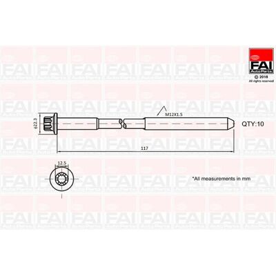 FAI AutoParts B1018 Juego de Bujes de Culata - Juego de tornillos de culata FAI AutoParts B1018 Juego de Bujes de Culata - Juego de tornillos de culata