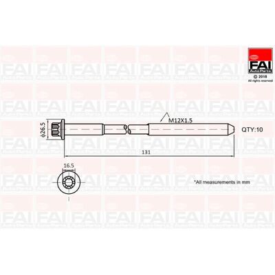 FAI AutoParts B896 - Zylinderkopfbolzen-Set - Torx außen 10 FAI AutoParts B896 - Zylinderkopfbolzen-Set - Torx außen 10