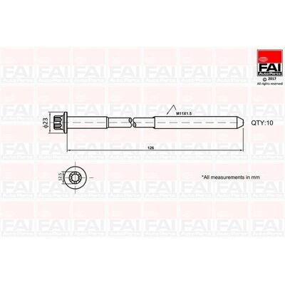 FAI AutoParts B1139 Juego de tornillos de culata - Juego de tornillos de culata de cilindro FAI AutoParts B1139 Juego de tornillos de culata - Juego de tornillos de culata de cilindro
