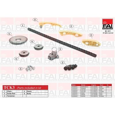 FAI AutoParts TCK3 Juego de distribución a cadenas - Juego de distribución a cadenas FAI AutoParts TCK3 Juego de distribución a cadenas - Juego de distribución a cadenas
