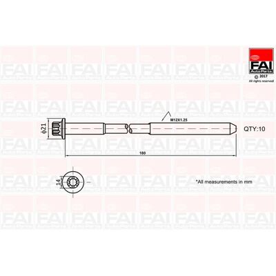Fai AutoParts B2111 - Zylinderkopfschrauben-Satz für Toyota & Lexus Fai AutoParts B2111 - Zylinderkopfschrauben-Satz für Toyota & Lexus