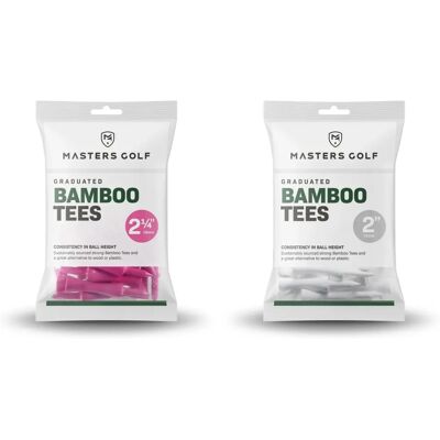 Masters Bamboo Graduated Golf Tees - Pink Masters Bamboo Graduated Golf Tees - Pink