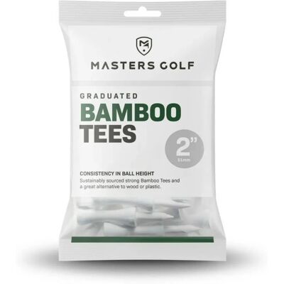 Masters Bambus Graduierte Golf Tees - 51 mm - Weiß - Golf Tees Masters Bambus Graduierte Golf Tees - 51 mm - Weiß - Golf Tees