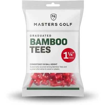 Masters Bambus Graduierte Golf Tees - 32mm, Rot, 25 st Masters Bambus Graduierte Golf Tees - 32mm, Rot, 25 st