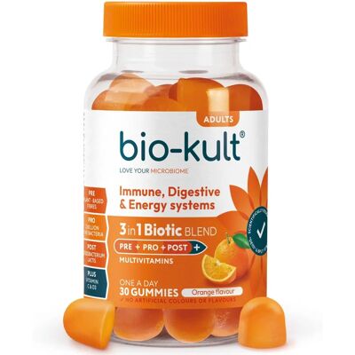 Bio-Kult 3-in-1 Biotic Blend Gummies - Orange Flavour & 30 Bio-Kult 3-in-1 Biotic Blend Gummies - Orange Flavour & 30
